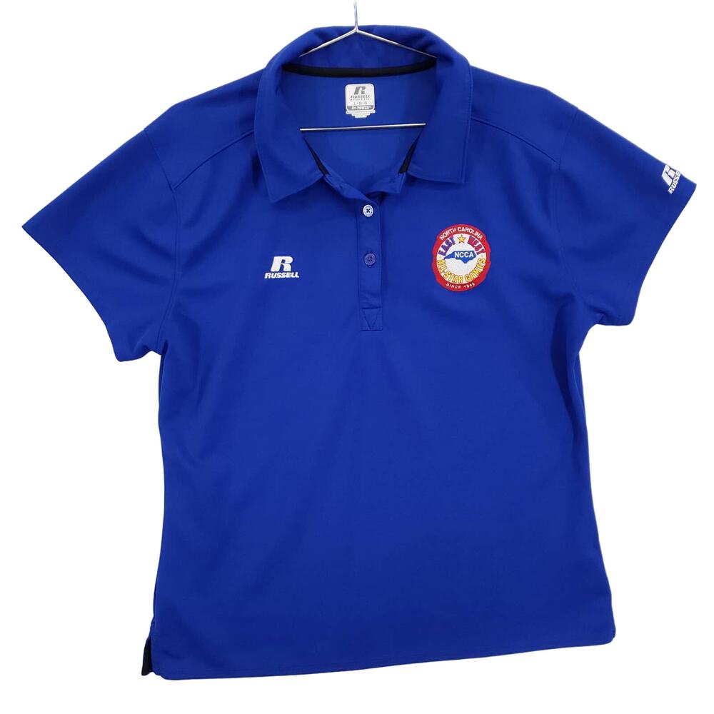 NCAA All Star Games Polo Womens Large Blue North Carolina Cyber Academy Pullover